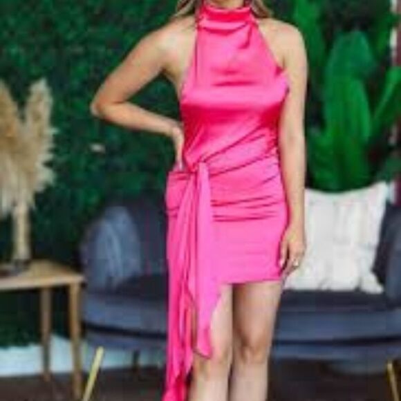 Pink Satin Dress - Picture 2 of 5